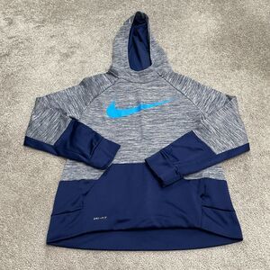 Nike Dri-Fit Hoodie Sweatshirt Boys XL Purple Gray Active Pullover Casual School